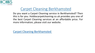 Carpet Cleaning Berkhamsted Hobbscarpetcleaning.co.uk