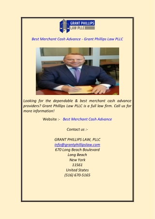 Best Merchant Cash Advance - Grant Phillips Law PLLC