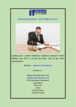 Business Debt Defense - Grant Phillips Law PLLC