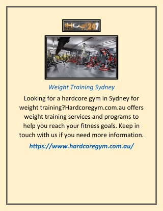 Weight Training Sydney