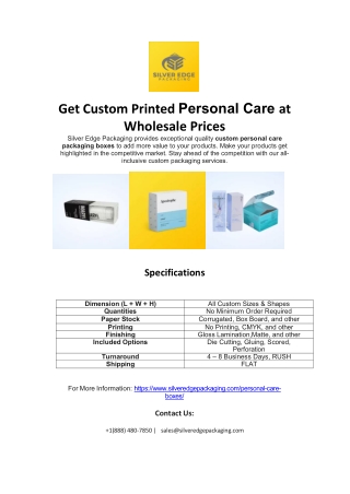 Get Custom Printed Personal Care At Wholesale Prices