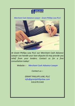 Merchant Cash Advance Lawyer - Grant Phillips Law PLLC