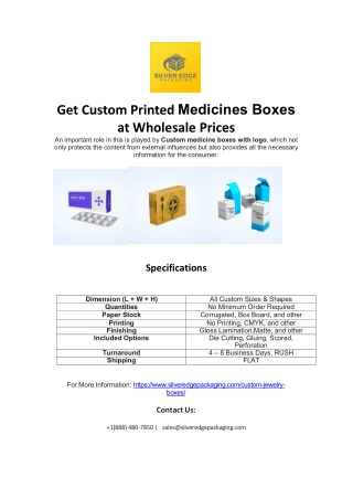 Get Custom Printed Mecines Boxes At Wholesale Prices