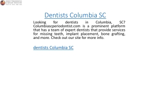 Dentists Columbia SC  Columbiascperiodontist.com
