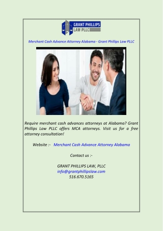 Merchant Cash Advance Attorney Alabama - Grant Phillips Law PLLC