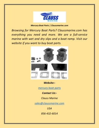 Mercury Boat Parts  Claussmarine