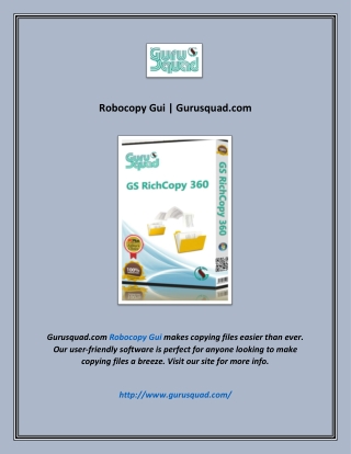 Robocopy Gui | Gurusquad.com