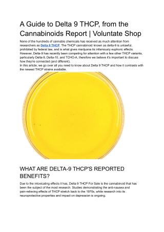 A Guide to Delta 9 THCP, from the Cannabinoids Report | Voluntate Shop