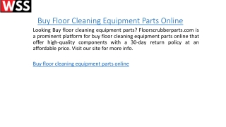 Buy Floor Cleaning Equipment Parts Online Floorscrubberparts.com