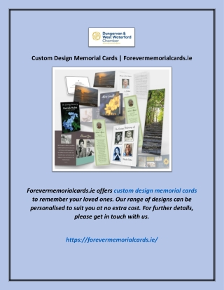 Custom Design Memorial Cards | Forevermemorialcards.ie