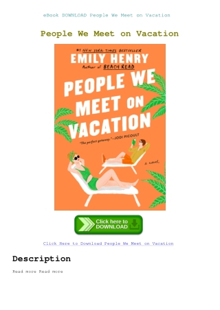 eBook DOWNLOAD People We Meet on Vacation