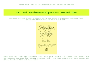 [read ebook] Sri Sri Harinama-Kalpataru Second Gem [EBOOK]