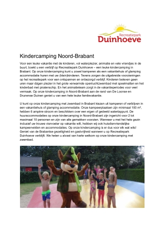 Duinhoeve - Kindercamping Noord-Brabant