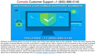 Comodo Customer  1(800) 886 0140 Care