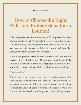 Wills and Probate solicitor Harrow London, UK