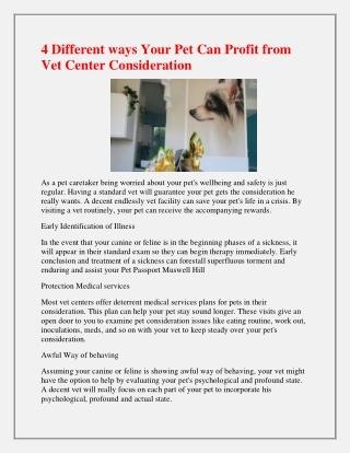 Get The Best Emergency Vets in Muswell Hill.