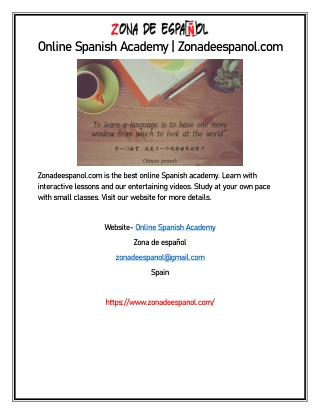Online Spanish Academy | Zonadeespanol.com