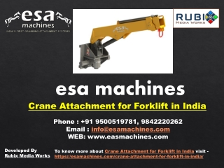 Crane Attachment for Forklift in India | esa machines