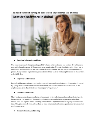 Best erp software in dubai