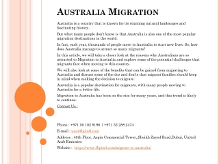 Australia Migration