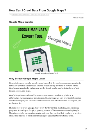 How Can I Crawl Data From Google Maps