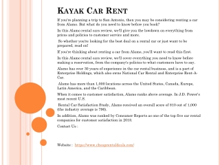 Kayak Car Rent