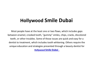 Best Hollywood Smile Dubai