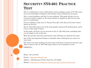 Security  SY0-601 Practice Test