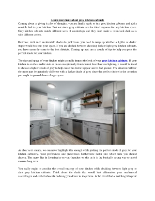 Learn more here about grey kitchen cabinets