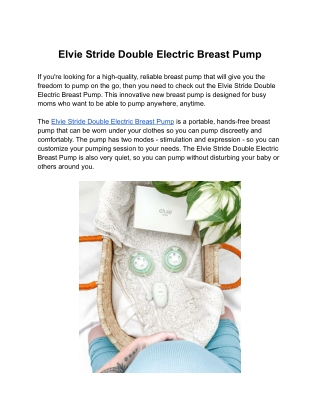 Elvie Stride Double Electric Breast Pump