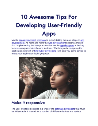 10 Awesome Tips For Developing User-Friendly Apps