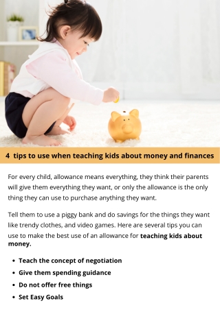 4 tips to use when teaching kids about money and finances