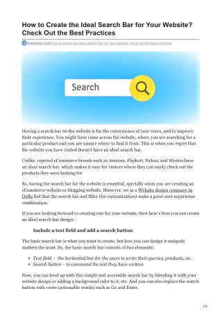 How to Create the Ideal Search Bar for Your Website? Check Out the Best Practice