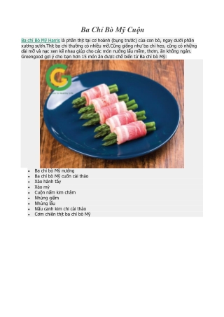 Ba Chỉ Bò Mỹ Cuộn