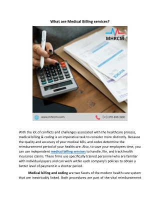 What are Medical Billing services?