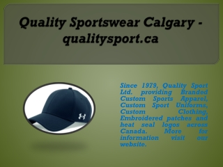 Quality Sportswear Calgary - qualitysport.ca