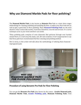 Diamond Marble Pads for floor polishing