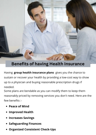 Benefits of having Health Insurance