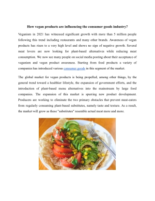 How vegan products are influencing the consumer goods industry