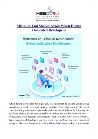 Mistakes You Should Avoid When Hiring Dedicated Developers