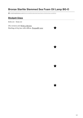 creativegateways.com-Bronze Starlite Stemmed Sea Foam Oil Lamp BG-O