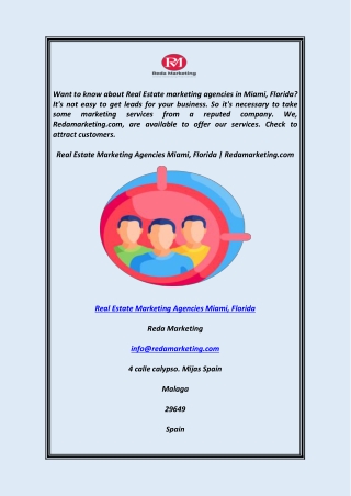 Real Estate Marketing Agencies Miami, Florida  Redamarketing.com