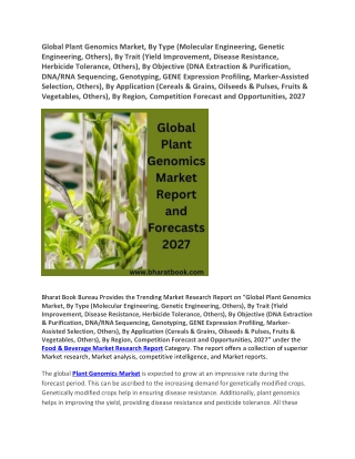 Global Plant Genomics Market, Competition Forecast and Opportunities, 2027