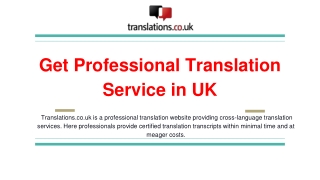 Get Professional Translation Service in UK