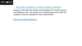 Best Hair Academy in Kuala Lumpur, Malaysia