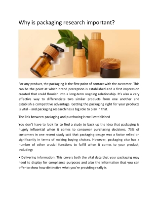 Why is packaging research important - Launchpad Research