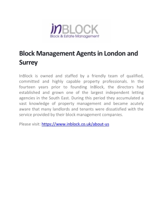 Block Management Agents in London and Surrey