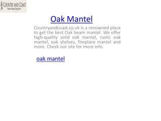 Oak Mantel  Countryandcoast.co.uk