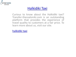 Halkidiki Taxi  Transfer-thessaloniki.com