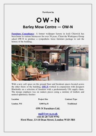 Barley Mow Centre — OW-N